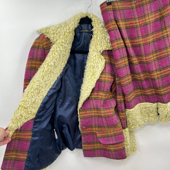 Concrete Clothiers Faux Fur Plaid Skirt & Blazer Set - Picture 4 of 6